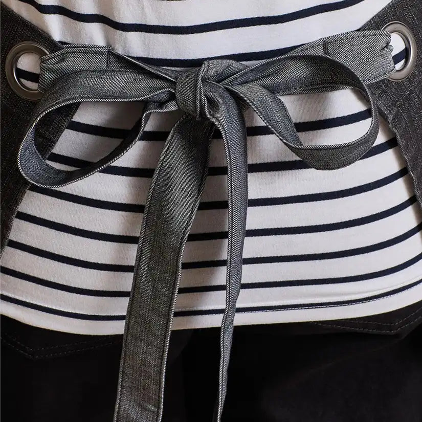 Back view of model wearing the Premier Domain Waist Apron PR128.