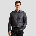 Model wearing the Premier Jeans Stitch Denim Shirt PR222.