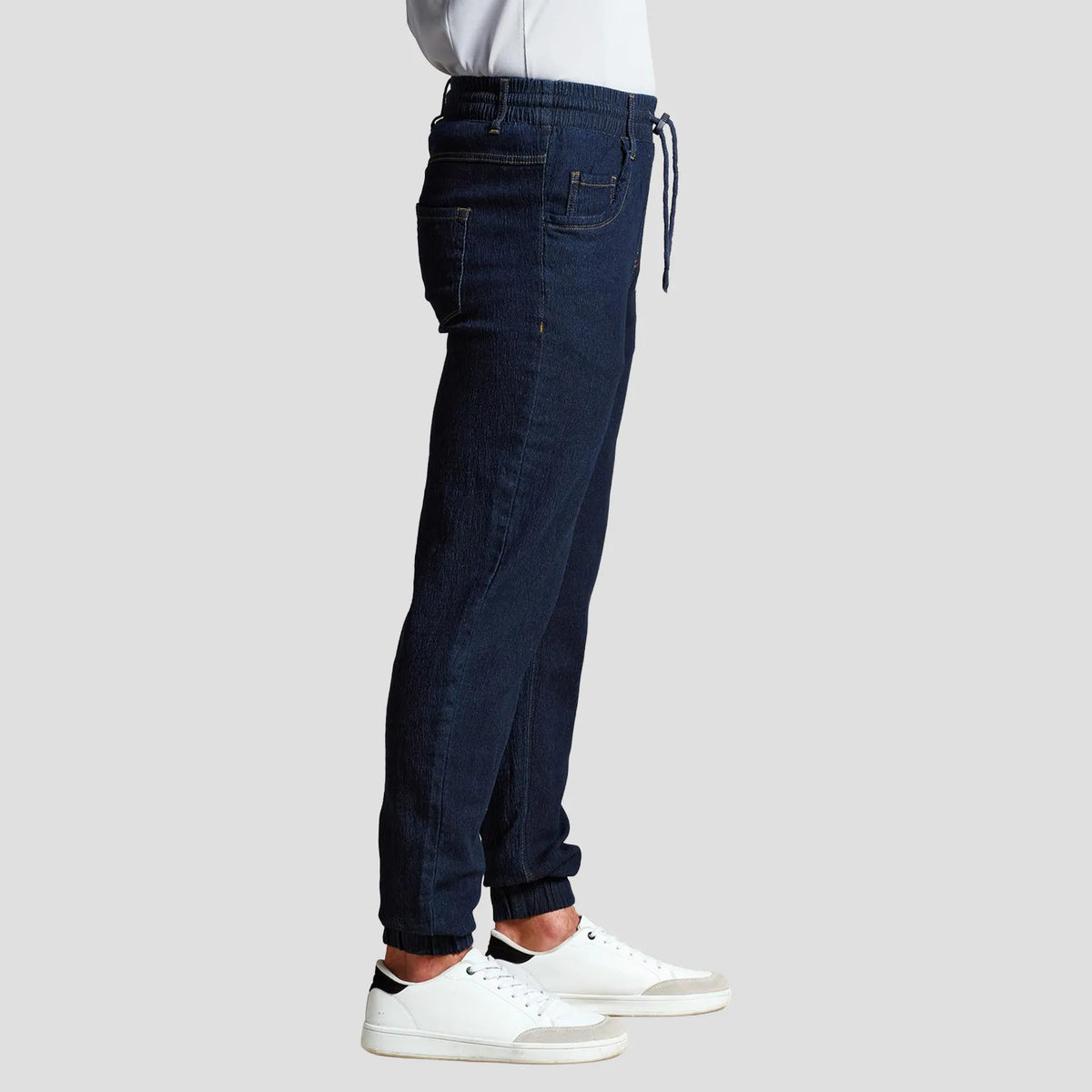 Side view of model wearing the Premier Artisan Chef's Joggers PR556.
