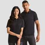 Models wearing the Premier Coolchecker® Stud Piqué Polo Shirt PR612 in Black
