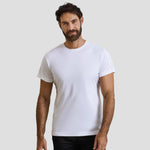 Model wearing the Premier Coolchecker® Chef's T-Shirt PR649 in White.