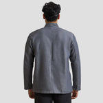 Rear view of model wearing the Premier Denim Chef's Jacket PR660.