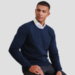Model wearing the Premier Cotton Rich Crew Neck Sweater PR692.