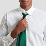 Model wearing the Premier 'Colours' Satin Clip Tie PR755.