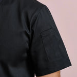 close up sleeve detail on Coolchecker® Short Sleeve Chef's Jacket