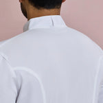 close up back view of white Coolchecker® Long Sleeve Chef's Jacket