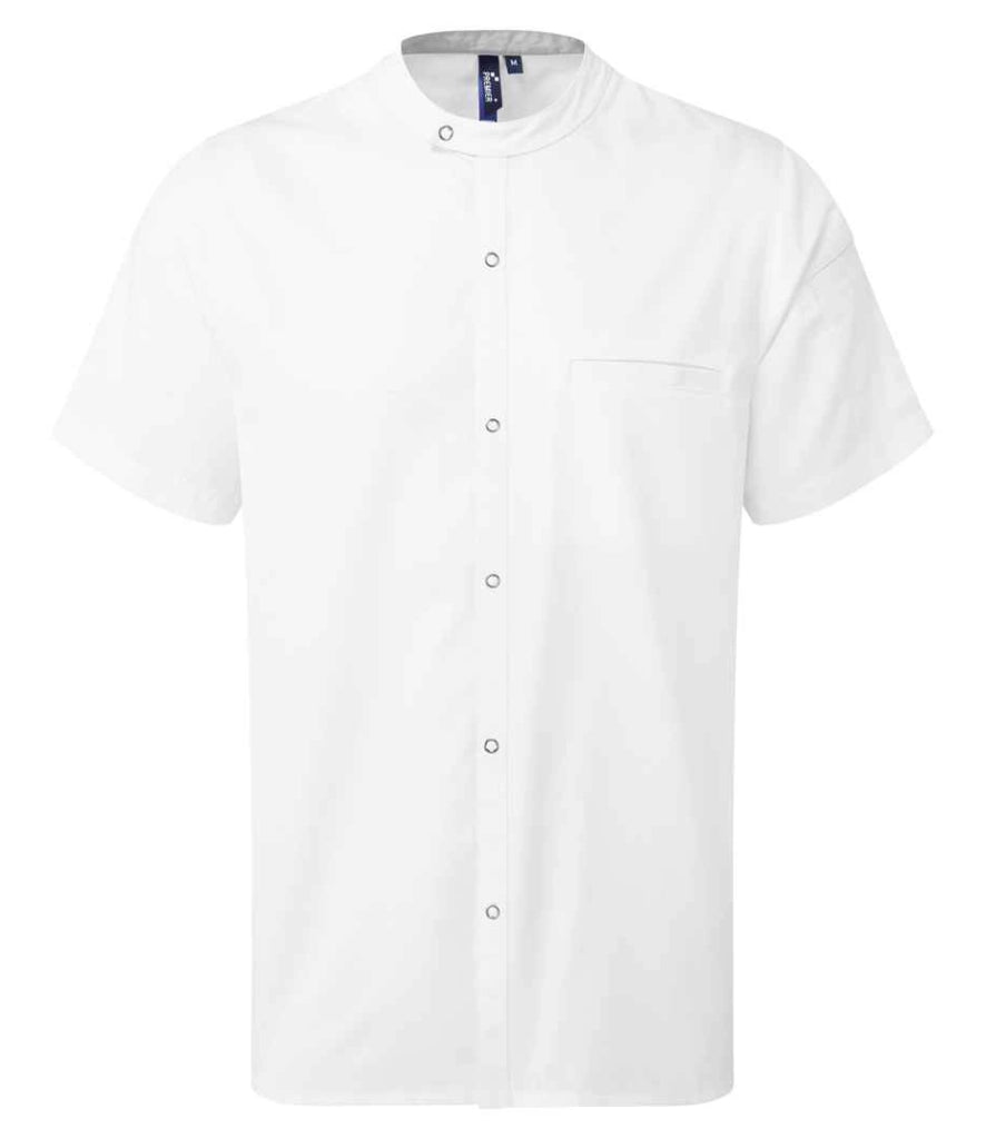 Premier Recyclight Chefs Jacket in white with mandarin collar