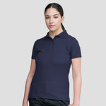 Model wearing the Pro RTX Ladies Pro Polyester Polo Shirt in Burgundy