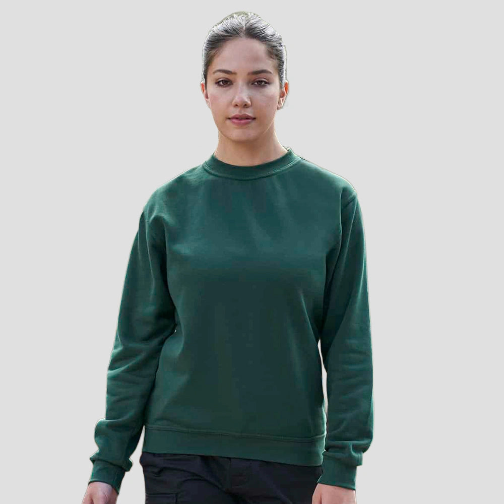 Model wearing the RX301 Pro RTX Pro Sweatshirt in Bottle Green
