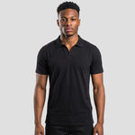 Model wearing the Portwest - Organic Cotton Recyclable Polo Shirt EC210 in Black