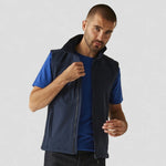model wearing Flux Soft Shell Bodywarmer navy