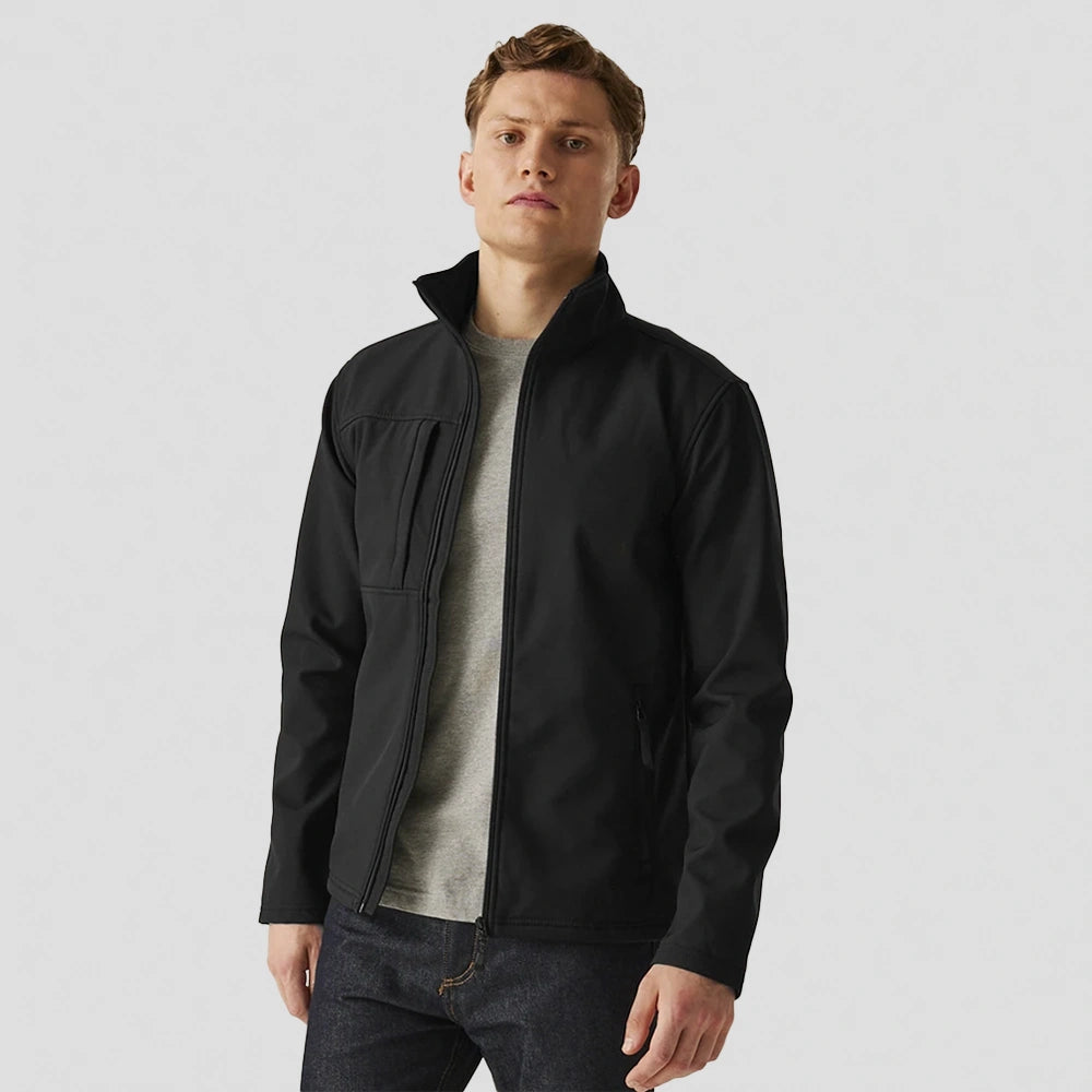 model wearing Regatta RG191 (TRA688) Octagon II Soft Shell Jacket