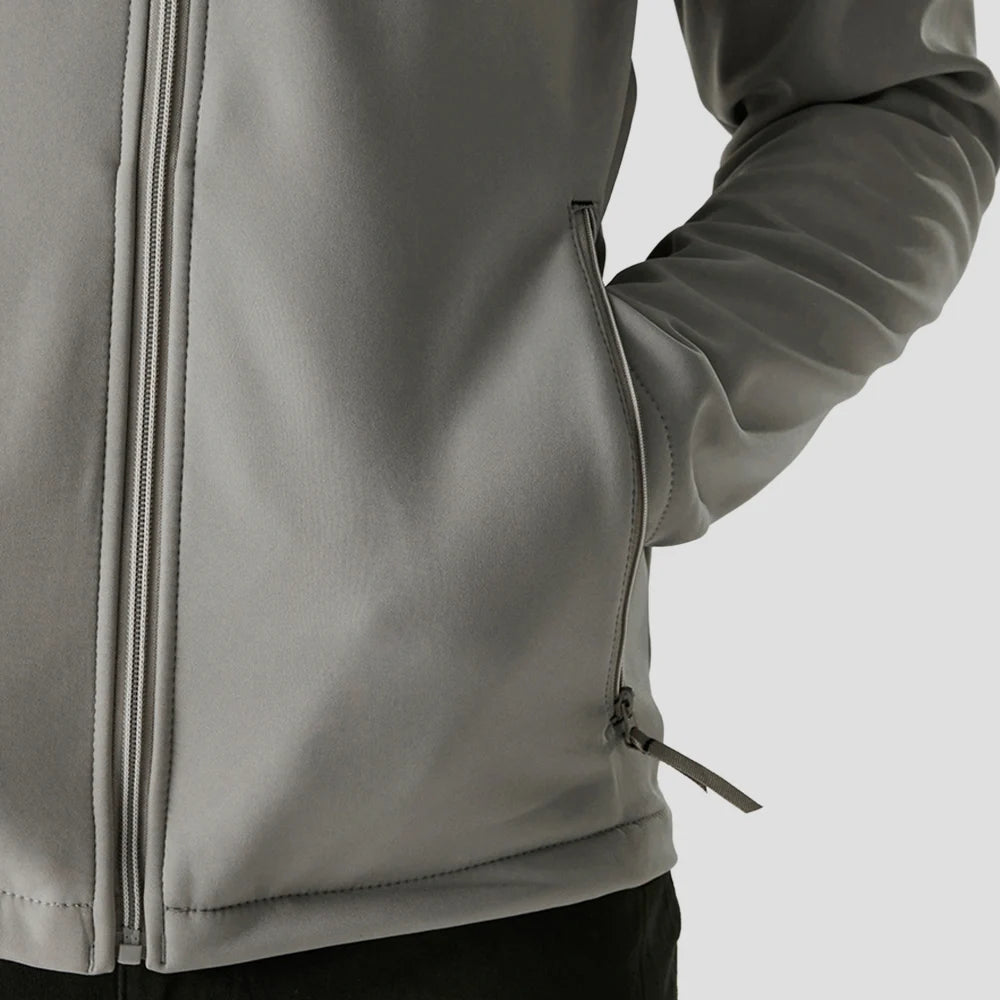 Pocket close-up of the RG371 Regatta Ascender Two Layer Soft Shell Jacket in Mineral Grey