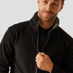 Model wearing the Regatta Ascender Fleece Jacket in Black - Close-up