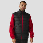 Model wearing the Regatta Navigate Thermal Bodywarmer in Black / Classic Red