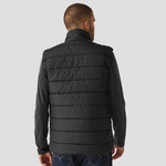 Rear view of Model wearing the Regatta Navigate Thermal Bodywarmer in Black / Seal Grey