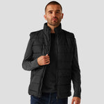 Model wearing the Regatta Navigate Thermal Bodywarmer in Black / Seal Grey