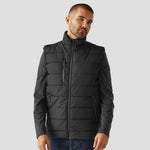 Model wearing the Regatta Navigate Thermal Bodywarmer in Black / Seal Grey