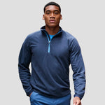 Male Model wearing the Regatta Navigate Half Zip Fleece RG452 in Navy / French Blue