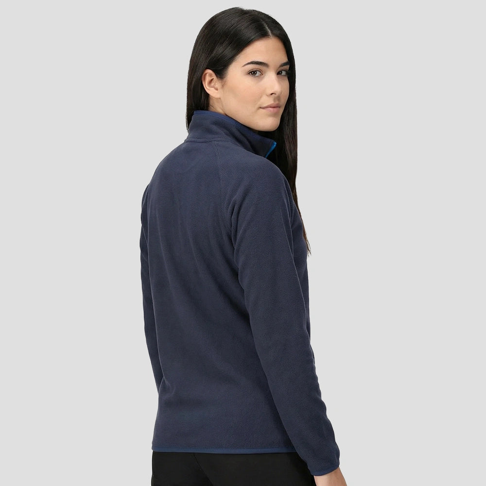 Rear view of model wearing the Regatta Navigate Half Zip Fleece RG452 in Navy / French Blue