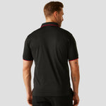 Rear view of Model wearing the Regatta Navigate Polo Shirt in Black / Red