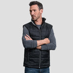 Model wearing the Russell Nano Padded Bodywarmer 441M in black