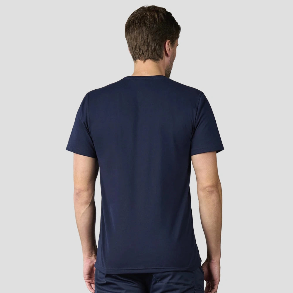 Rear view of model wearing the RX151 Pro RTX Pro T-Shirt in Navy