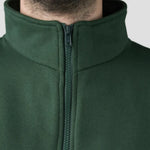 Close-up view of the Bottle Green Pro RTX Pro 1/4 Neck Zip Sweatshirt neckline