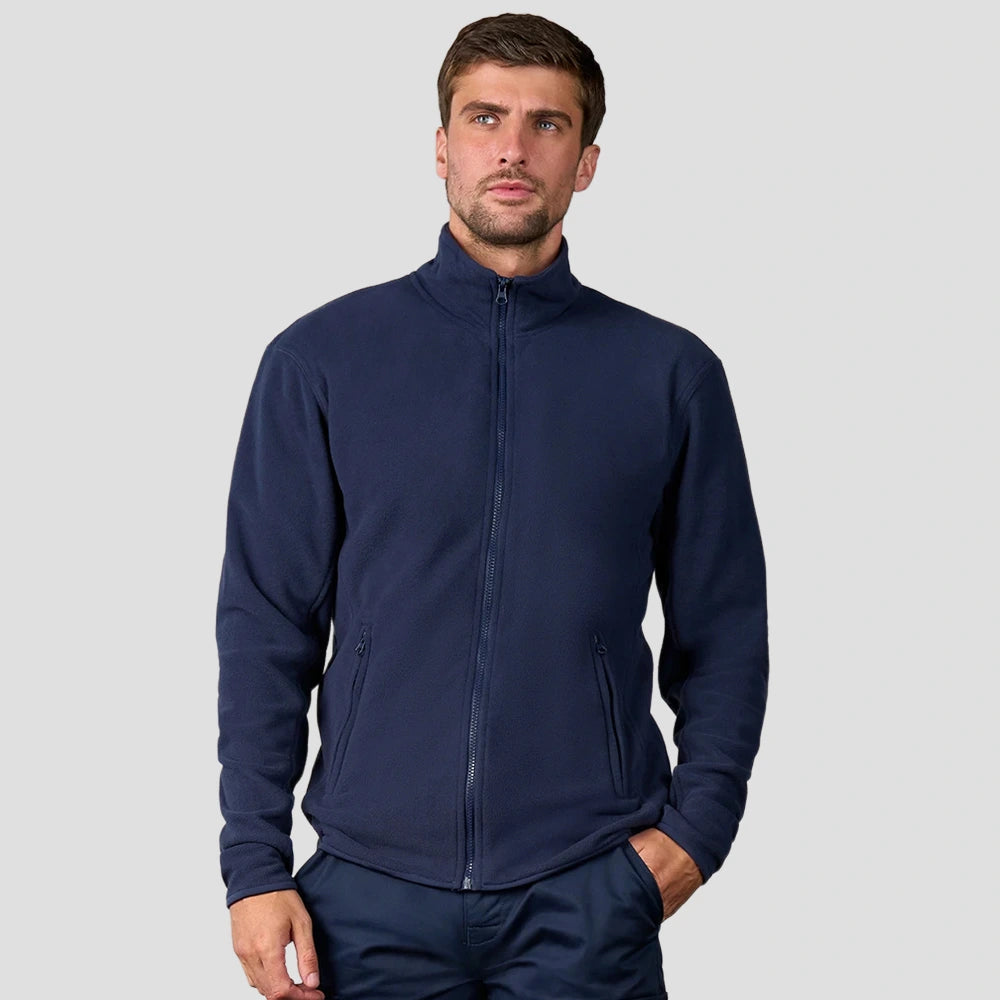 Model wearing the Navy RX401 Pro RTX Pro Micro Fleece Jacket