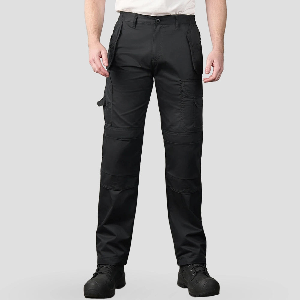 Model wearing the Pro RTX Pro Tradesman Trousers in Black