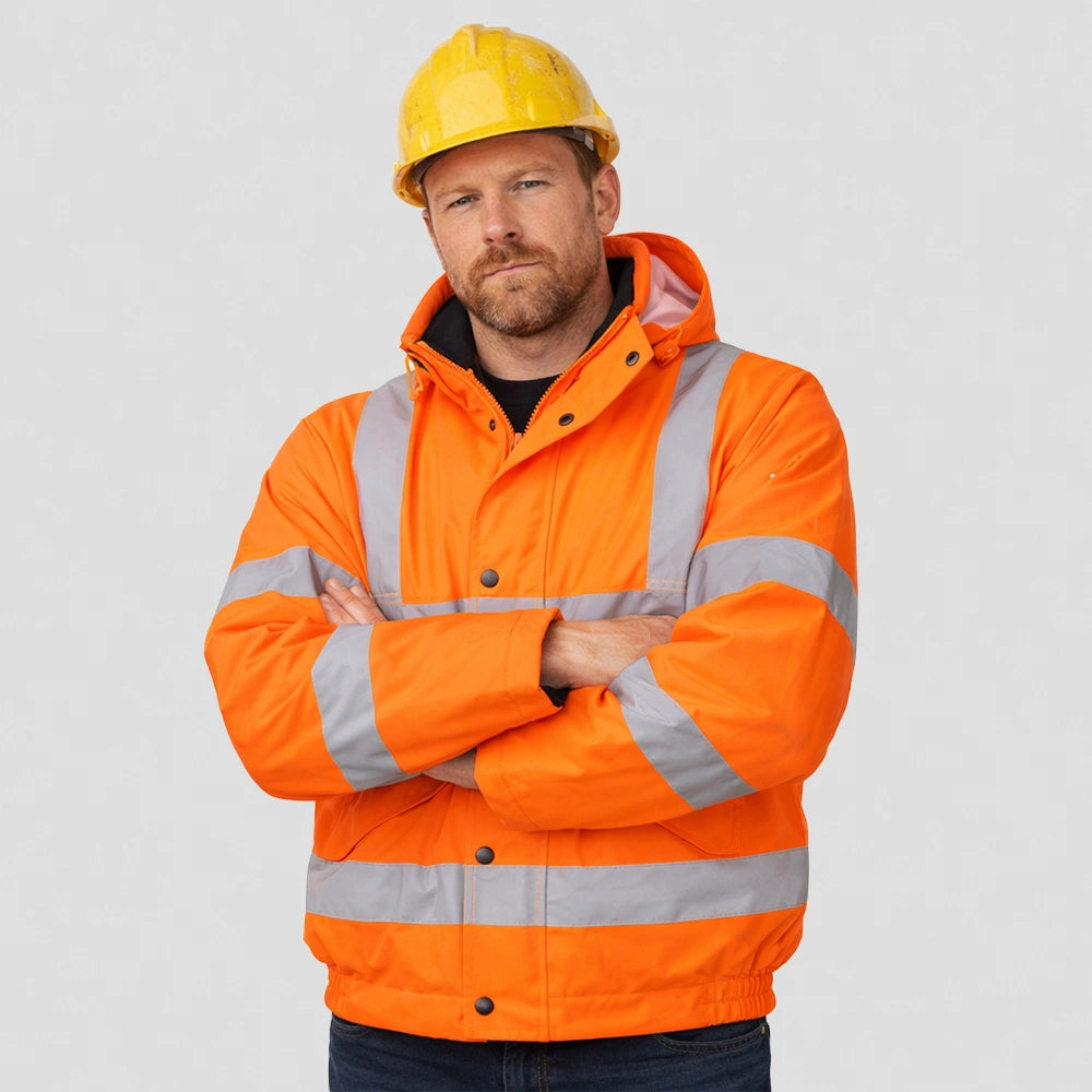 model wearing S463 - Hi-Vis Winter Bomber Jacket