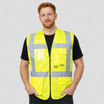 model wearing Portwest - Berlin Hi-Vis Executive Vest in yellow