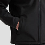 Close-up of Model wearing the SimplyDiag Network Full Zip Soft Shell Jacket UC612 in Black