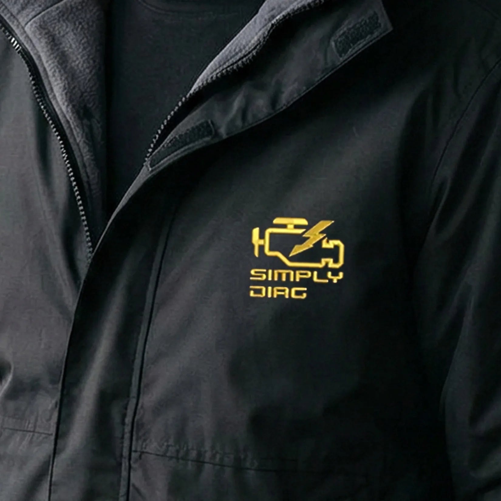 SimplyDiag Network Premium Outdoor Coat closeup