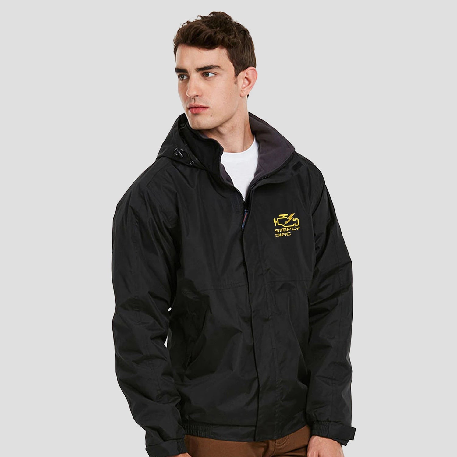 Model wearing the SimplyDiag Network Premium Outdoor Coat UC620