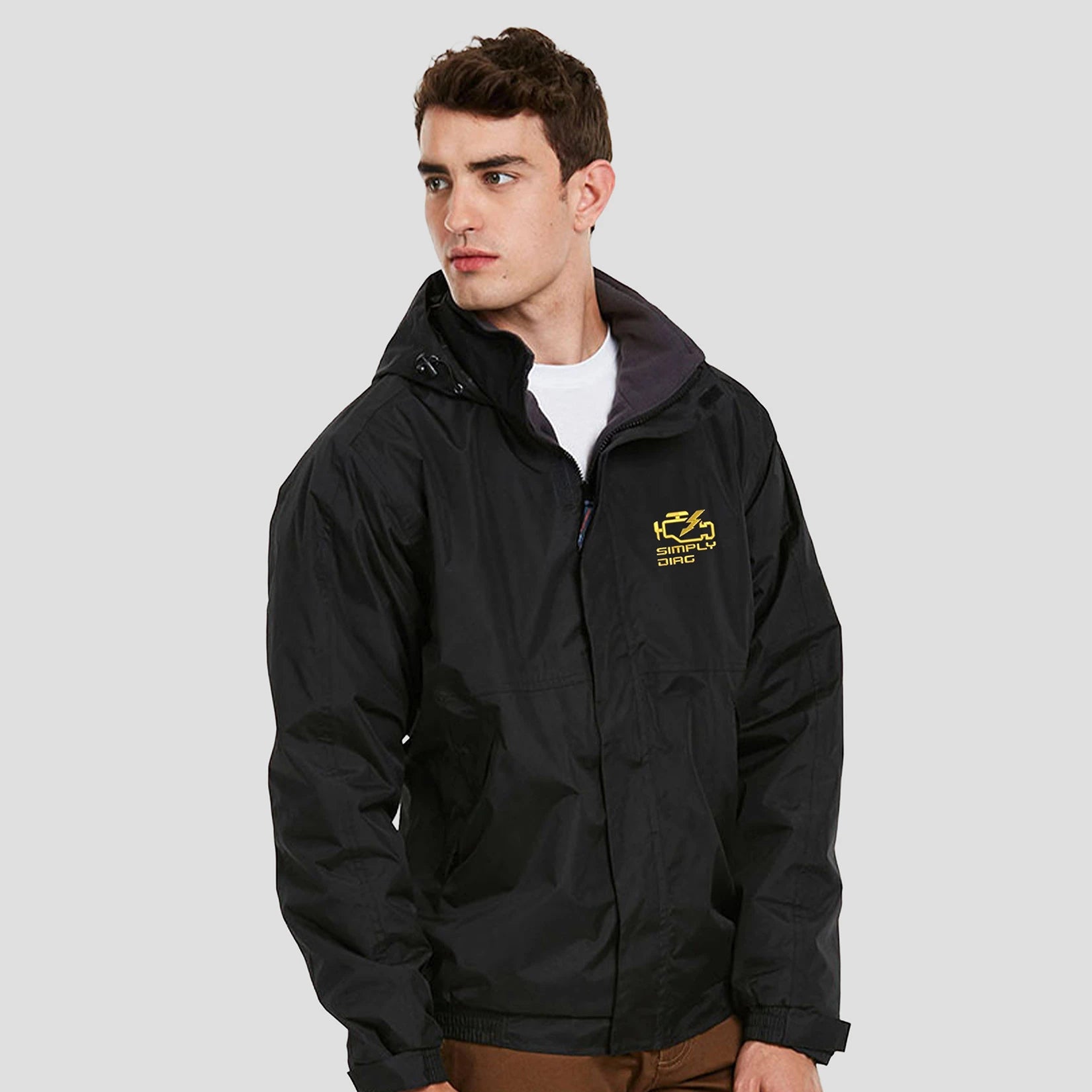 Model wearing the SimplyDiag Network Premium Outdoor Coat UC620