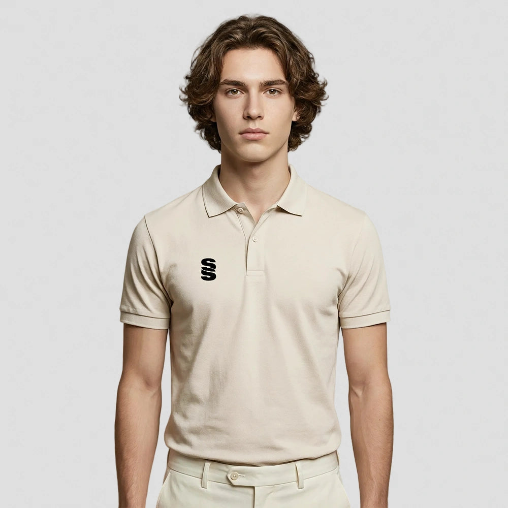 model wearing Stuart Surridge Fuse Short Sleeve Cricket Shirt