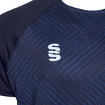 Close-up of the Surridge Sport Volt T-Shirt in Navy.