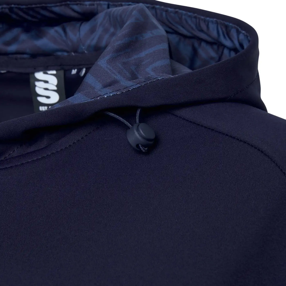 Close-up of the Surridge Sport VOLT Hoodie in Navy.