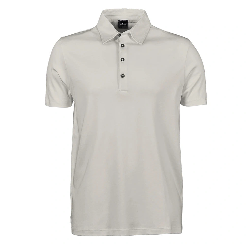 Pima Cotton Interlock Polo Shirt cement front