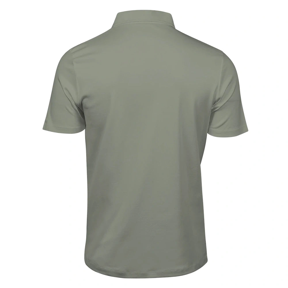 Pima Cotton Interlock Polo Shirt sage back view