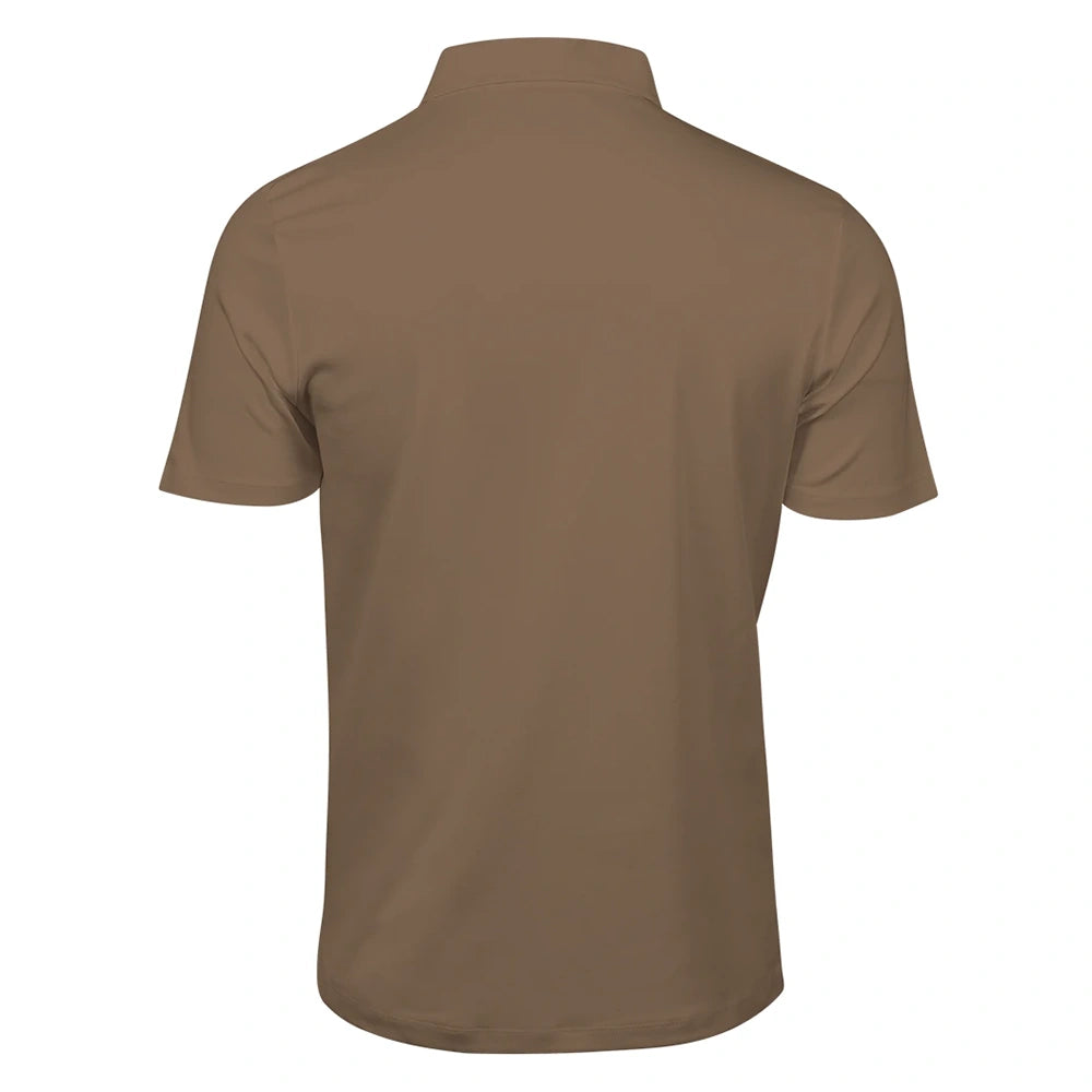 Pima Cotton Interlock Polo Shirt wood back view