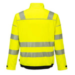 back view of PW3 Hi-Vis Work Jacket yellow black