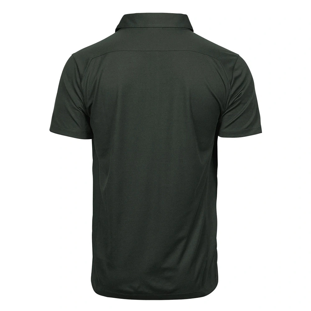 Tee Jays Luxury Sport Polo Shirt dark green back view
