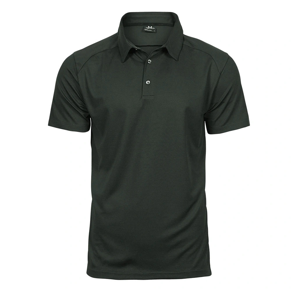 Tee Jays Luxury Sport Polo Shirt dark green front view
