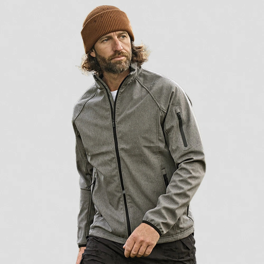 model wearing Tee Jays T9510 Lightweight Performance Soft Shell Jacket
