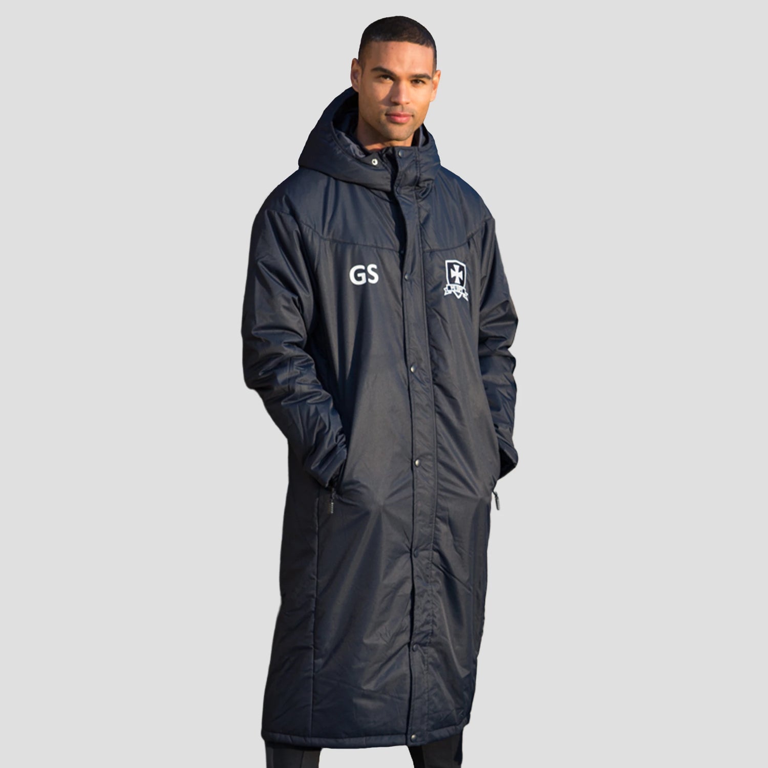 Model wearing the Chadwick Textiles Touchline Coat 827.