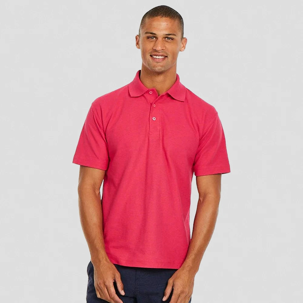 model wearing hot pink Classic Polo Shirt - Bright Colours UC101