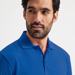 close up collar detail of Active Polo Shirt - Corporate Colours UC105 in royal