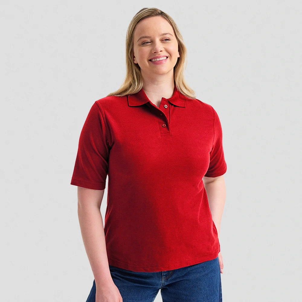 model wearing red Ladies Classic Poloshirt (Colours) UC106